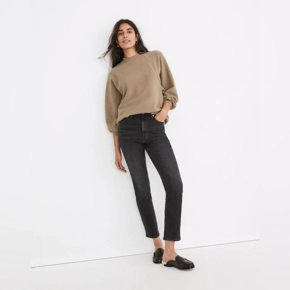 Madewell women’s button-back mock neck top size medium, distant surplus, medium - Picture 1 of 9